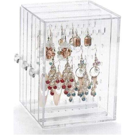 Support de Boucle d'oreille Acrylique Boucle d'oreille en Présentoir Rangement Boucles Doreilles Porte Boucles d'oreilles Boîte de Rangement avec 3 Tiroir Vertical pour Femmes (1/5)
