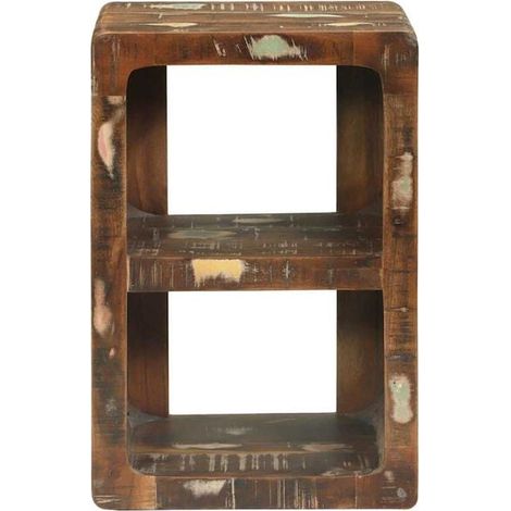 Meuble TV en Bois Massif Style Rétro avec Étagères de Rangement, Design Coloré et Moderne, Console Basse pour Salon (1/5)