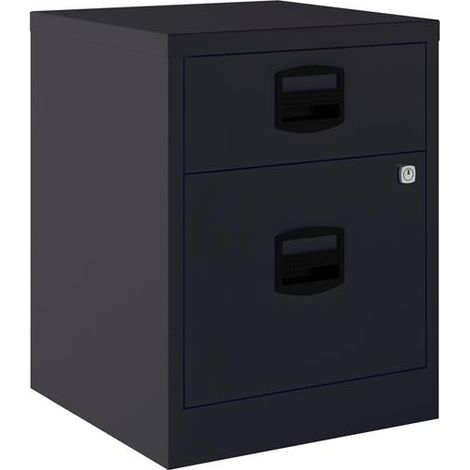 BISLEY CAJONERAS METALICAS 1 CAJÓN PERSONAL + 1 CAJÓN ARCHIVO A4 MÓVIL FONDO 40CM ANTRACITA ( MONTADO)