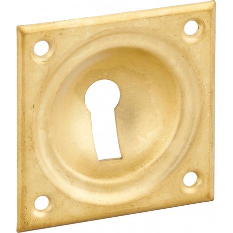 Borchia a cupola con foro per chiave, 60x60mm, ottone - THIRARD