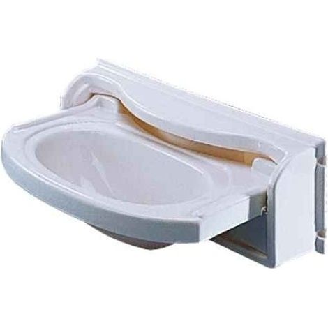Lavabo relevable blanc pour caravane et camping-car
