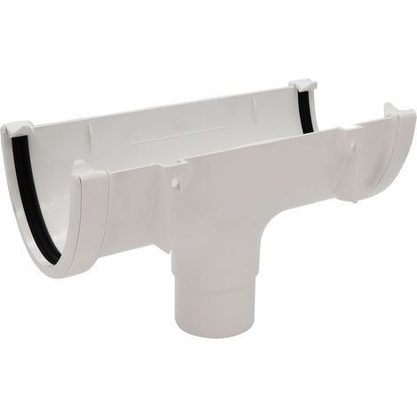 FloPlast Hi-Cap 68mm White Gutter Outlet for Efficient Drainage (1/2)