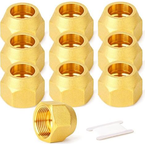 10pièces laiton SAE 45 degrés tube d'allumage raccord, écrou d'allumage 3/8 "écrou d'allumage de l'air conditionné (1/5)