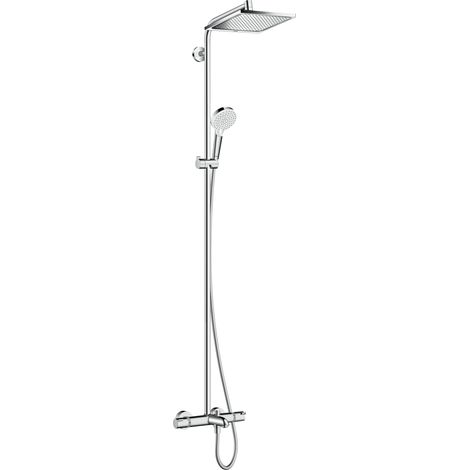 Hansgrohe – Colonne de douche thermostatique 240mm – Douche de tête Crometta E 240 – Jet Rain – Mitigeur baignoire chromé – Débit 17 l/min (1/10)