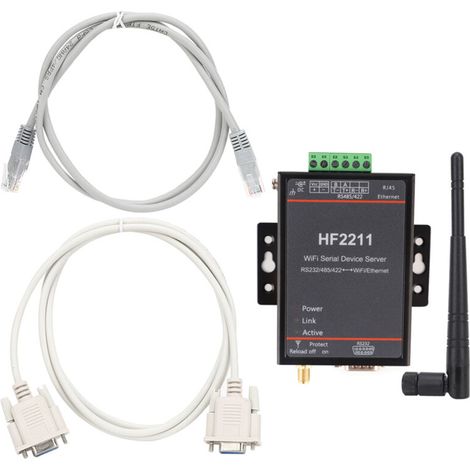 HF2211 Serieller Server RS232/485/422 zu WLAN Ethernet DTU Netzwerkkommunikation 5-36VDC-Crezuo