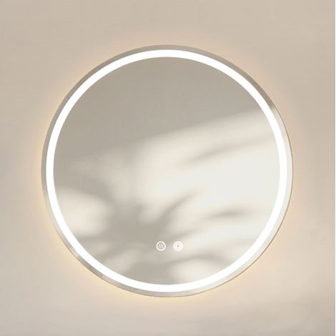 Espejo de baño con luz 60 cm redondo, antivaho, regulable y 3 tonos OKMYHOME (1/5)