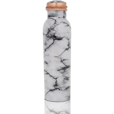 Bouteille D'eau en Pur Blanc Bouteille à Boire en Cuivre Ayurvédique Vesla Avec Sac de Transport Bouteille en Cuivre pour Sport et Yoga- 34 oz/1000 ml (1/5)