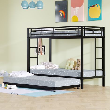 Etagenbett 90x200 cm Mit Schwarzem Metallgestell (1/5)