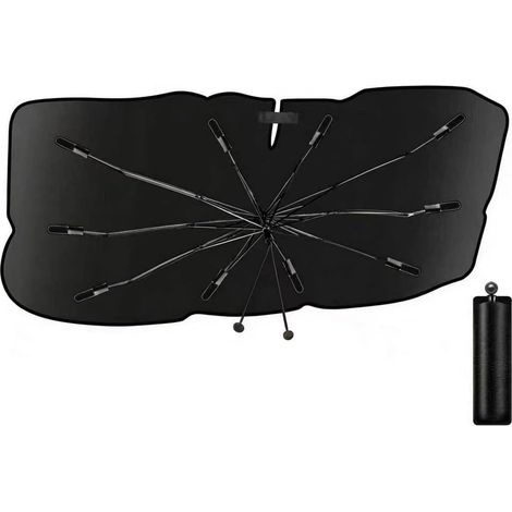 Faltbarer Sonnenschutz für die Windschutzscheibe – 1 Stück – Stahl und Stoff – UV- und Hitzeschutz – Für SUVs und Limousinen – 145 x 85 cm (1/5)