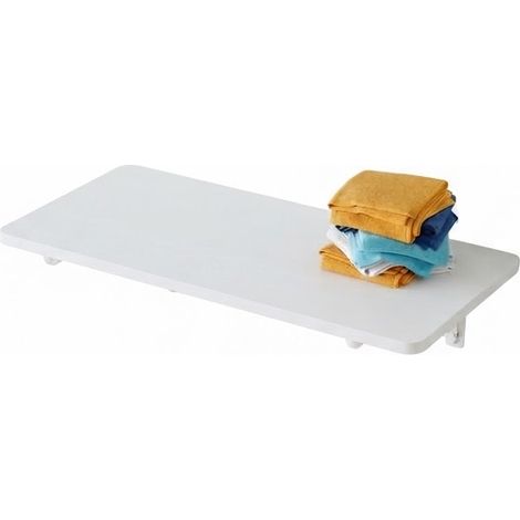 ELVMI Tavolo Pieghevole da Parete con Staffa Metallica e Cerniere Ribaltabili per Cucina Lavanderia, MDF Bianco (1/5)
