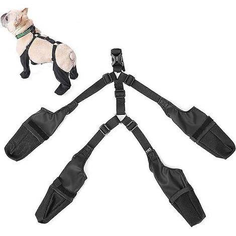 Chaussures souples pour bouledogue français, taille S, bottes imperméables ajustables, collants pour chien, chaussures non respirantes, protection pour les pattes des animaux de compagnie - FFY (1/4)