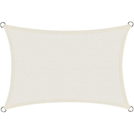Voile d'ombrage Imperméable Rectangulaire 3x4m, Toile Ombrage PES Résistant à l'eau,  Résistant 98% Protection Rayons UV pour Patio Terrasse Extérieur, hors blanc 3x4