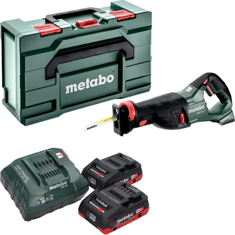 Sierra de sable sin cable Metabo SSEP 18 LT 18 V 32 mm + 2x batería LiHD 4,0 Ah + cargador + metabox