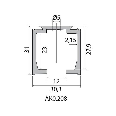 Rail seul pour série expert 40 g - 2 m - ARLU