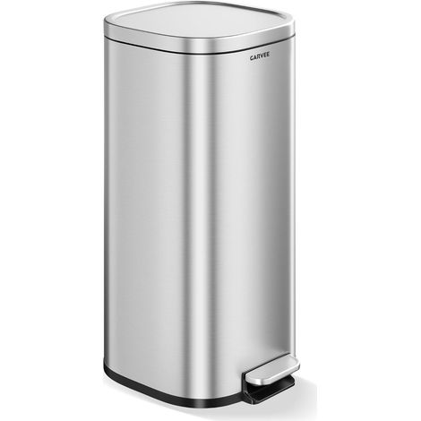 Poubelle Cuisine 30L, Poubelle à Pédale en Métal, Fermeture Douce (1/5)