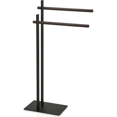 ANDREA HOUSE BA66193 Toallero Doble de Pie Negro de Madera - ref: BA66193