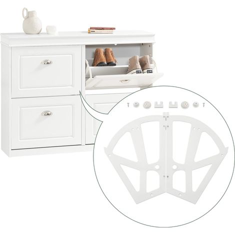 Charnière de meuble, plastique durable, plaques ajustables, BLANC (1/5)