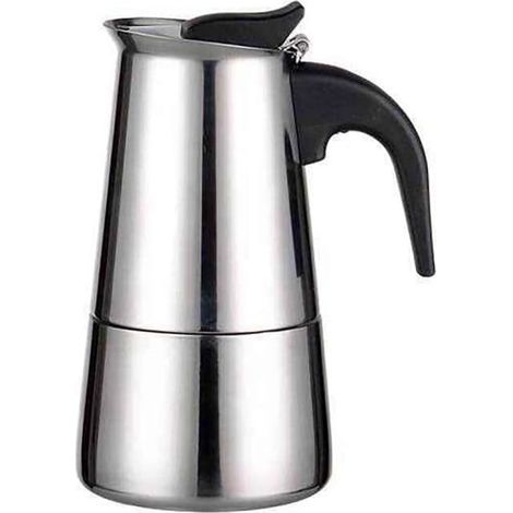 Cafetière italienne en acier inoxydable, 300 ml pour 6 tasses, compatible induction, poignée isolée, machine à espresso moka. (1/5)