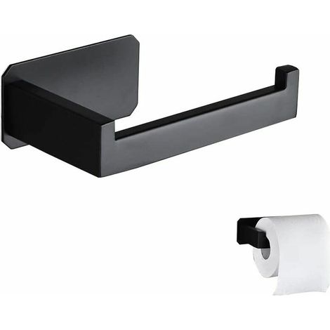 Dachpapierspender aus Edelstahl, origineller wandmontierter Dachpapierspender ohne Bohren, schwarzer 3M-Kleber, Dachpapierhalter für Dekoration, Badezimmer, WC, Küchenzubehör (1/5)