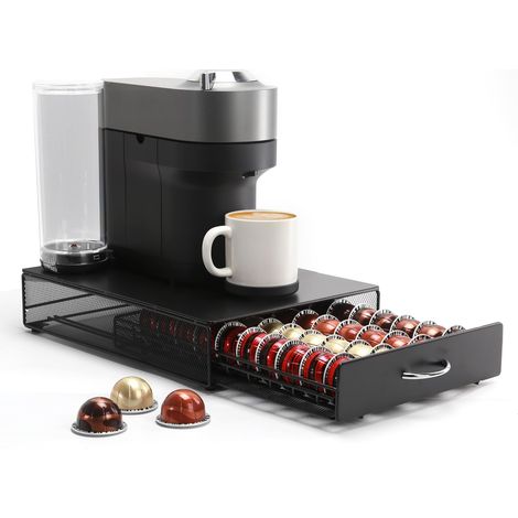 Tiroir Porte Capsule pour 40 Capsules, Métal, Noir. (1/5)