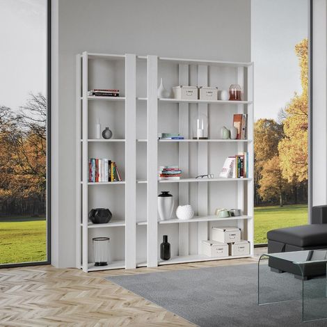 Libreria Moderna 5 Ripiani 178x36x204 cm in nobilitato Bianco (1/3)
