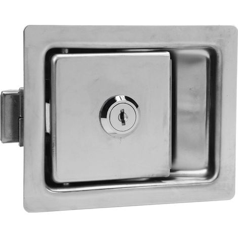 Loquet de coffre à outils encastré en acier inoxydable avec 2 clés pour camping-cars et camions (1/5)