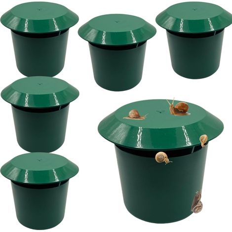 Set di 6 trappole per lumache riutilizzabili - 11,3 x 9,5 x 8,2 cm - Controlla lumache e chiocciole - Per orti, giardini fioriti, frutteti (1/5)
