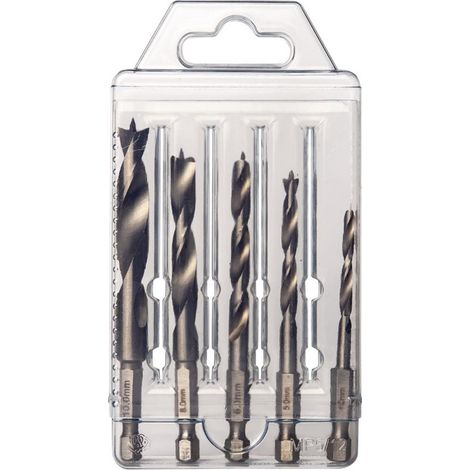 Coffret forets bois machine - Radix - Quicklock - 4-5-6-8-10 mm - plastique (5 pcs)