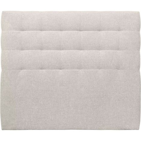 Tete de lit Capitonnée Tissu Beige clair L 135 cm - Ep 10 cm rembourré (1/4)