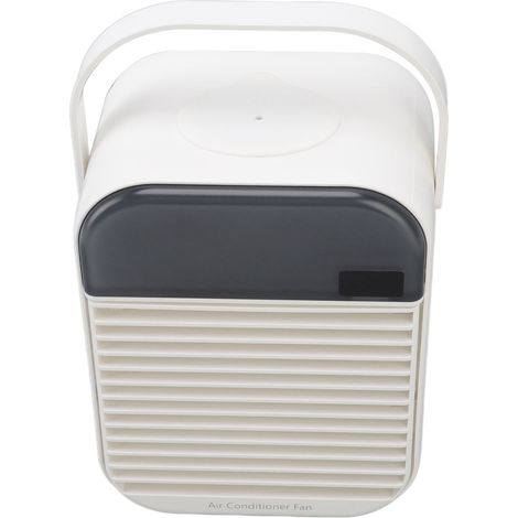 Ventilateur climatiseur portable à 3 vitesses, brumisation efficace, silencieux, USB, avec veilleuse (blanc). (1/5)