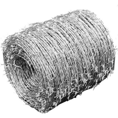 Vidaxl – Fil barbelé galvanisé 500 m – Ø 1.6 mm – 2 fils haute résistance – Distance entre picots 10 cm