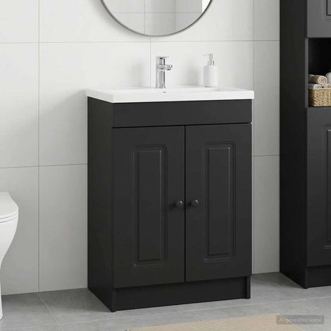 Cabinet debajo del fregadero Negro 78,5 x 37,5 x 81 cm