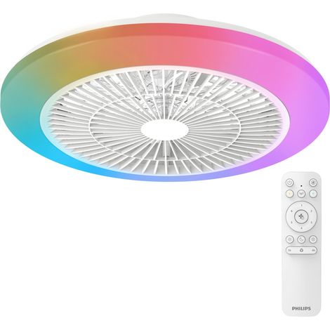 Plafonnier LED Ventilateur Amigo, Avec Télécommande, Ø 48cm, Blanc (1/5)
