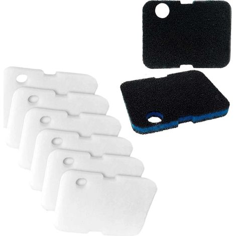 Lot de 8 éponges filtrantes réutilisables pour aquarium, compatibles avec les modèles 700, 1000, CCF2UL et CCF3UL. Faciles à nettoyer, grande taille (L). (1/5)