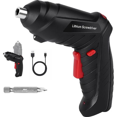 Perceuse Visseuse Sans Fil 3.5Nm, Visseuse Devisseuse 1300mAh 3.6V, Câble Charge USB, Idéal pour Artisans, Installation de Meubles et Jouets (1/5)