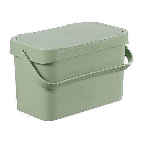 SMARTSTORE POUBELLE À DÉCHETS ALIMENTAIRES 5 L VERT RECYCLAGE ET COMPOST DE CUISINE POUBELLE AVEC POIGNÉES PLASTIQUE REC