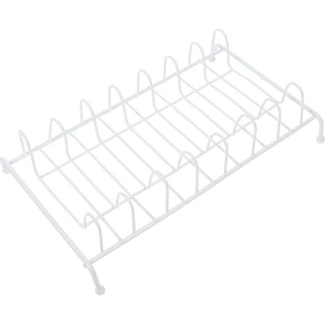 Égouttoir à Vaisselle Blanc en Fer, Support de Rangement la Cuisine (1/5)