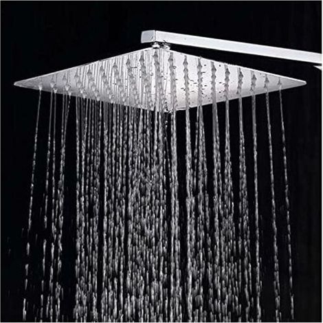 10-inch/25cm Fixed Square Shower Head, Chrome-Plated 304 Stainless Steel Fixed Diffuser Shower Head, Bathroom Accessories (1/5)