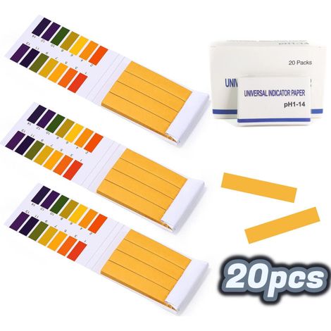 pH Strip, 240 pH Value Test Strips, Measuring Range 1-14, Litmus Test Paper for Aquariums Saliva Water Soil Test (20x Pack of 80) (1/5)
