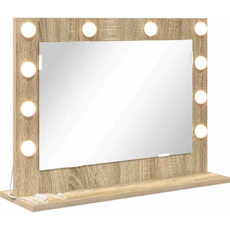 Miroir de vanité Rectangulaire Chêne Sonoma 60 x 45 x 18 cm
