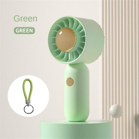 Mini ventilateur portable (vert), 3 vitesses de ventilation, batterie rechargeable 505 mAh, pour rester au frais cet été (1/5)
