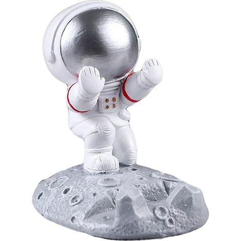support De Tlphone Portable D'astronaute (argent), Support De Tlphone Portable De Bureau De Statue D'astronaute D'image D'astronaute, Support Crat (1/5)