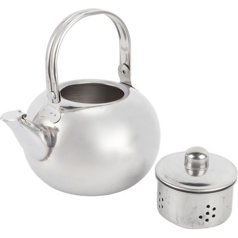 Induktionskochfeld aus Edelstahl 304, Brühe mit Filter, Silber, 14 cm, 1 l Crezuo (1/4)