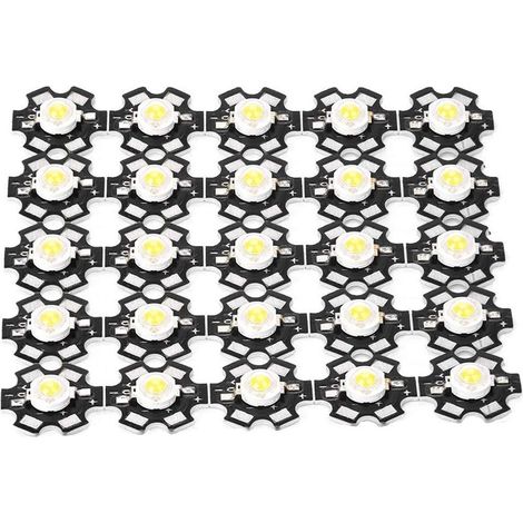 Lot 25 puces LED 3W – 3.2-3.4V – haute luminosité – spotlight – 6000-6500K – blanc (1/4)