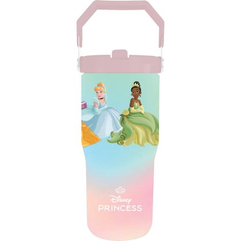 Disney Princess Core - Jarra de 567 g con popote y tapa, taza para bebidas para niños, regalo para fanáticos