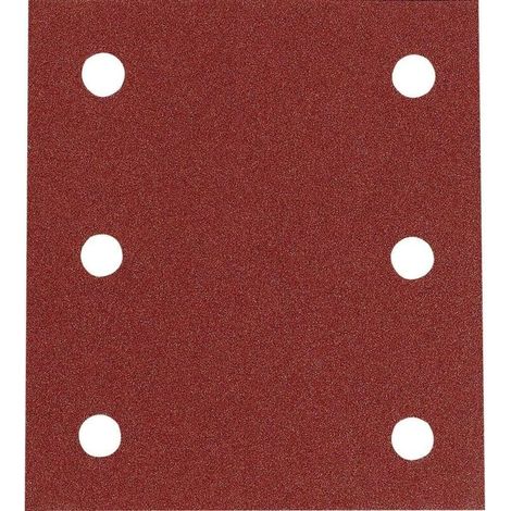 Papier de verre pour bois/métal, 115 x 101 mm, format rectangulaire (10 feuilles, grain 80)