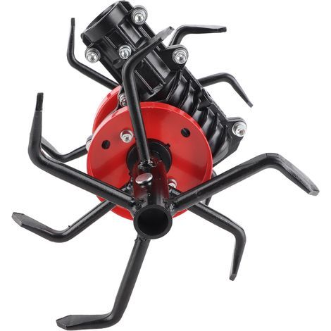 6-tine brush cutter, grass wheel, head loose from the ground, mini tiller, deep tilling for garden cultivator, 28mm, 9 tines (1/5)