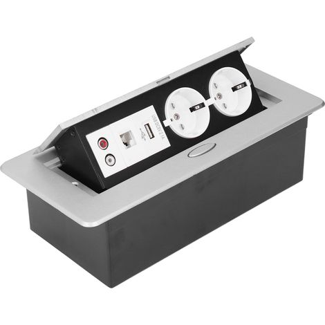 Prise encastrable laiton PC sortie de table pour bureau ateliers prise UE 250V (1/5)