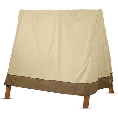 YMYNY 3-Sitzer-Gartenschaukel-Abdeckung, wasserdicht, 210D Oxford Anti-UV-Schutzhülle, Beige, 182 x 139 x 170 cm (1/4)