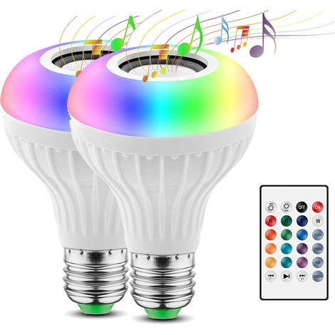 Confezione da 2 lampadine LED intelligenti E27, lampadina intelligente Bluetooth, lampadina connessa, sincronizzata con il ritmo musicale